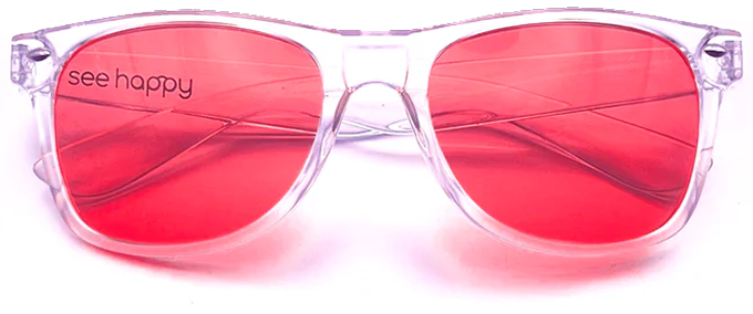Glowing Crimson therapy glasses